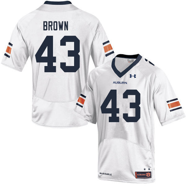 Men #43 Kameron Brown Auburn Tigers College Football Jerseys Sale-White